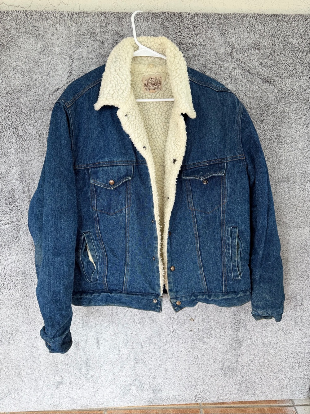 Vintage 90’s dry goods saugatuck size large Sherpa-Lined Denim Jacket